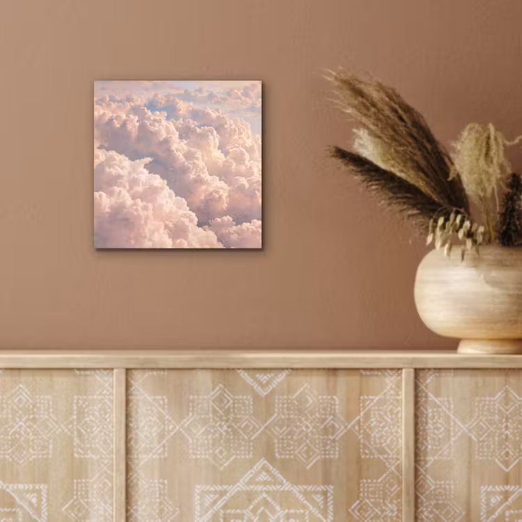 Wolken - Zonsondergang - Natuur - Pastel - Roze aluminium wit klein -sfeer4