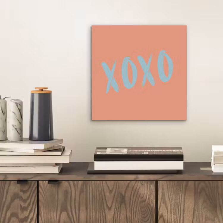XOXO - Blauw - Perzikkleur aluminium wit klein -sfeer1