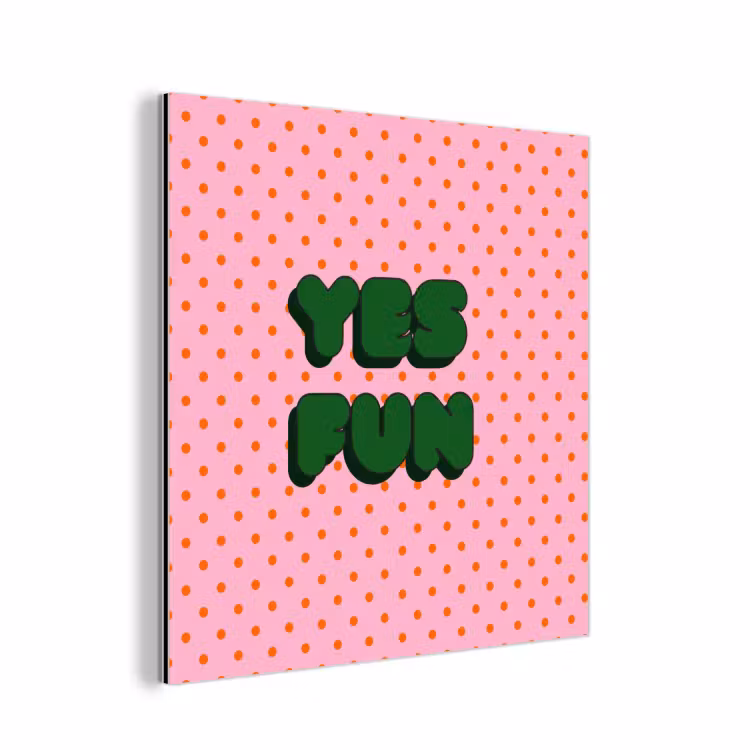 Yes fun - Groen - Roze - Stippen aluminium wit klein -3d