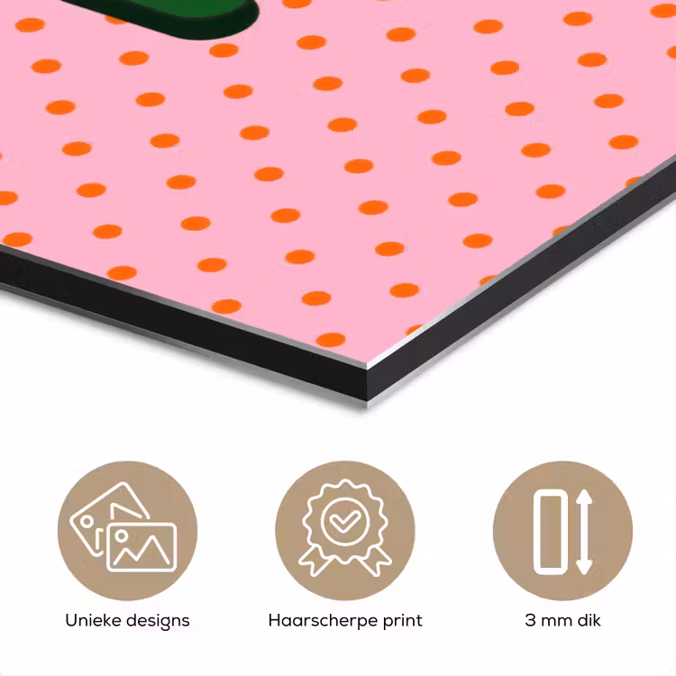Yes fun - Groen - Roze - Stippen aluminium wit klein -closeup_NL