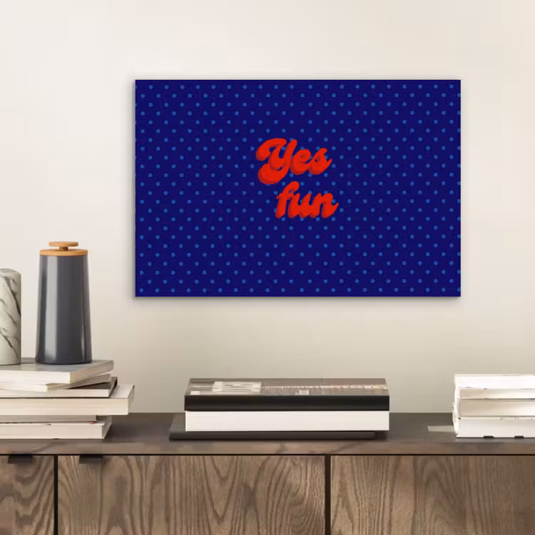 Yes fun - Rood - Blauw - Stippen aluminium wit klein -sfeer1