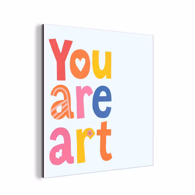 You are art - Kleurrijk - Grafisch aluminium wit klein -3d