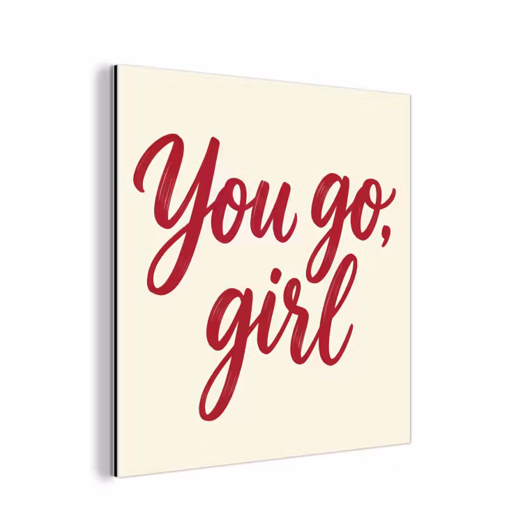 you go girl - Rood - Wit aluminium wit klein -3d