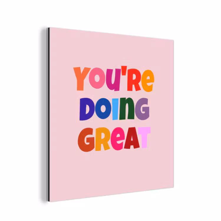 You're doing great - Roze - Kleurrijk aluminium wit klein -3d