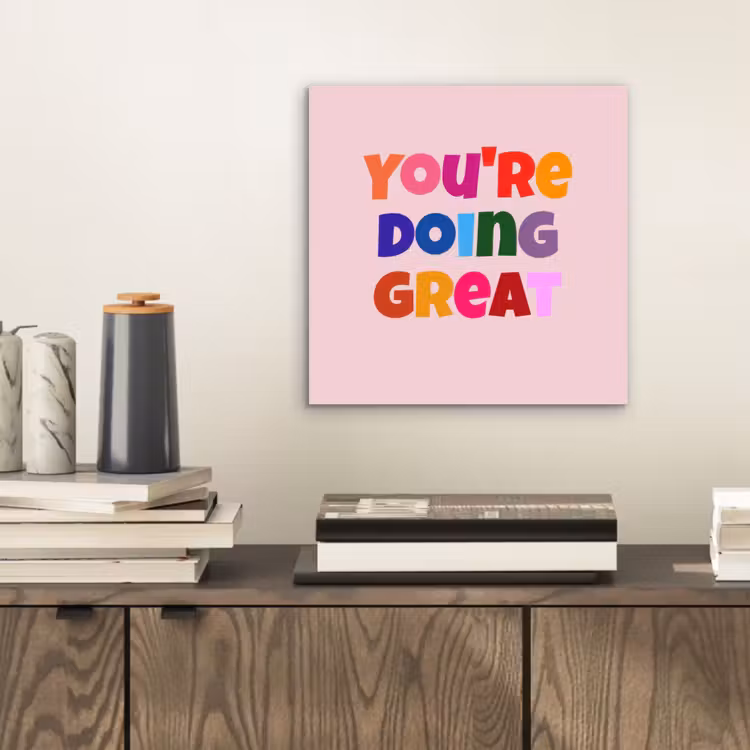 You're doing great - Roze - Kleurrijk aluminium wit klein -sfeer1
