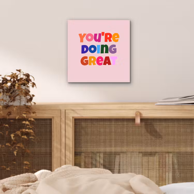 You're doing great - Roze - Kleurrijk aluminium wit klein -sfeer3