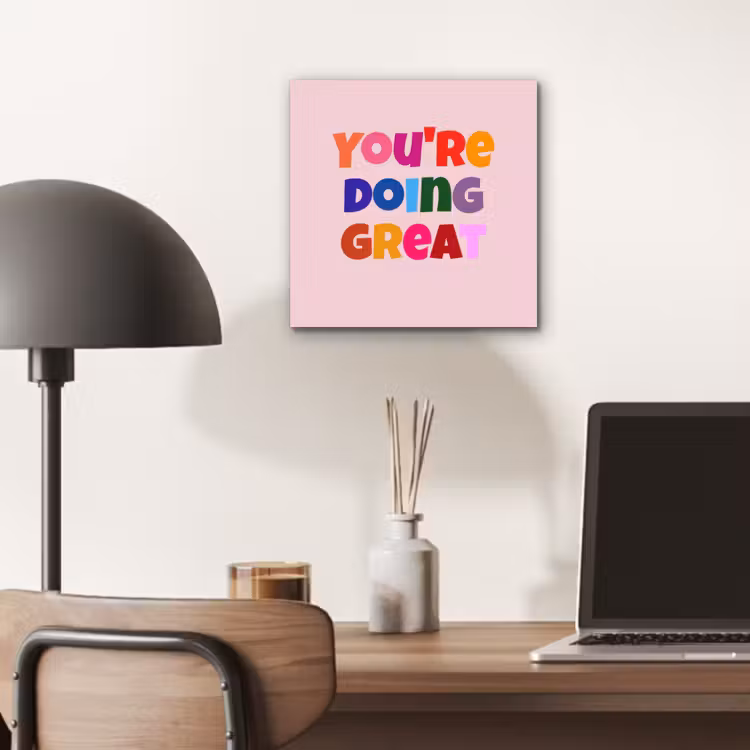 You're doing great - Roze - Kleurrijk aluminium wit klein -sfeer5