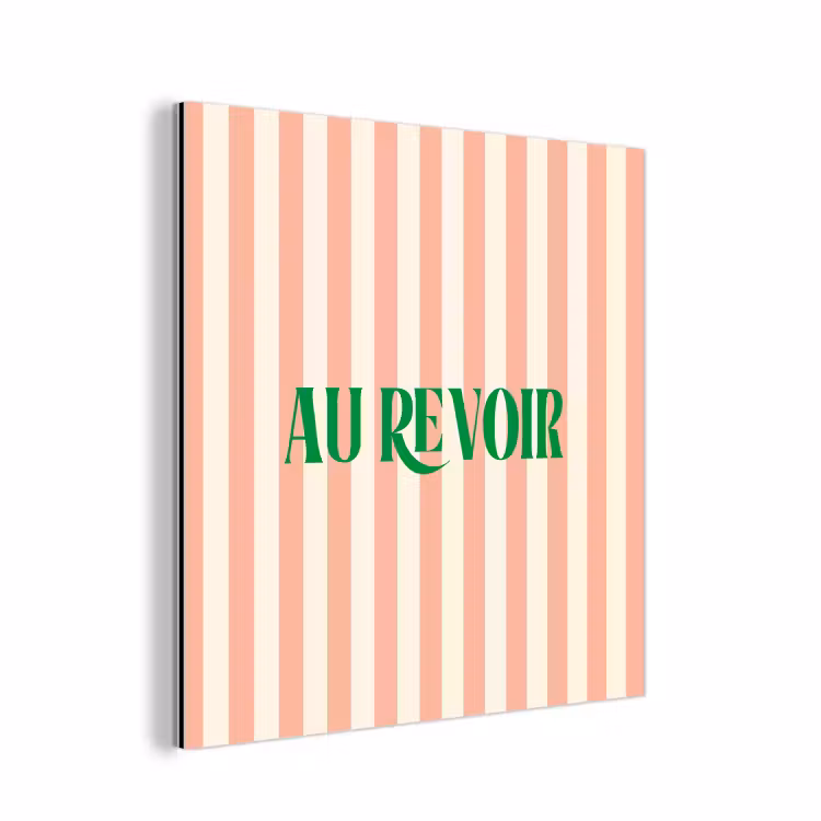 Zachtroze - Groen- Strepen - Au Revoir aluminium wit klein -3d