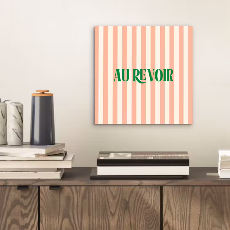 Zachtroze - Groen- Strepen - Au Revoir aluminium wit klein -sfeer1