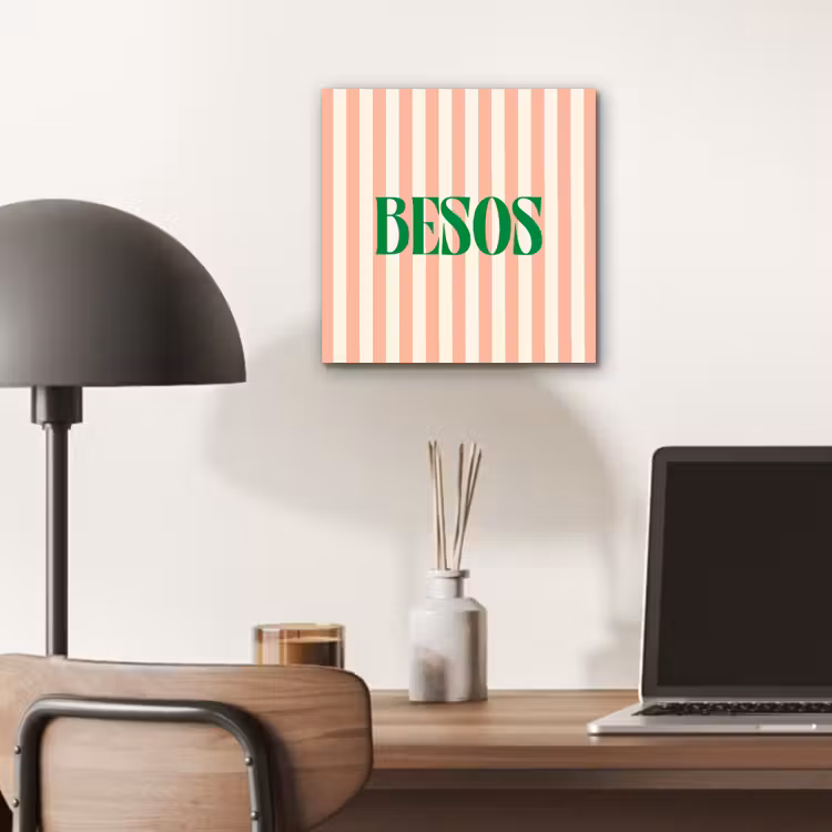 Zachtroze - Groen- Strepen - Besos aluminium wit klein -sfeer5