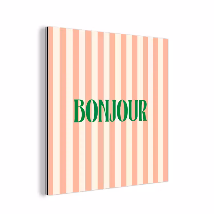 Zachtroze - Groen - Strepen - Bonjour aluminium wit klein -3d