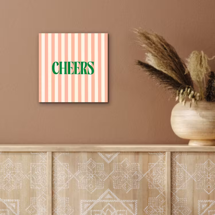Zachtroze - Groen - Strepen - Cheers aluminium wit klein -sfeer4