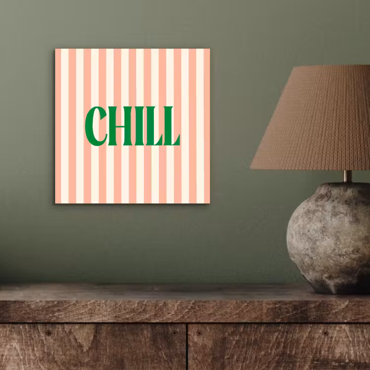 Zachtroze - Groen - Strepen - Chill aluminium wit klein -sfeer2