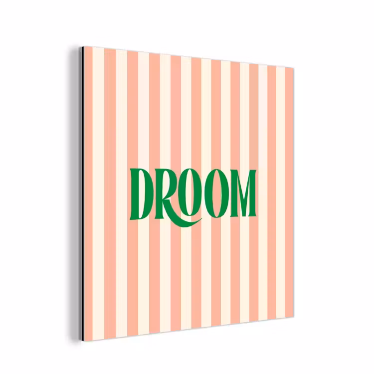 Zachtroze - Groen - Strepen - Droom aluminium wit klein -3d