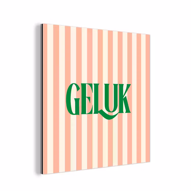 Zachtroze - Groen - Strepen - Geluk aluminium wit klein -3d
