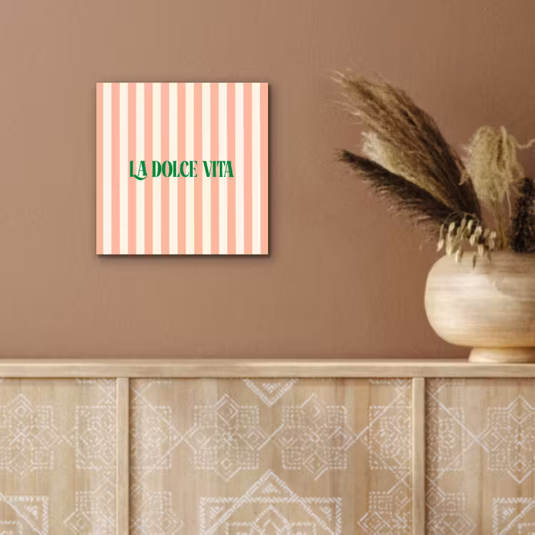 Zachtroze - Groen - Strepen - La Dolce Vita aluminium wit klein -sfeer4