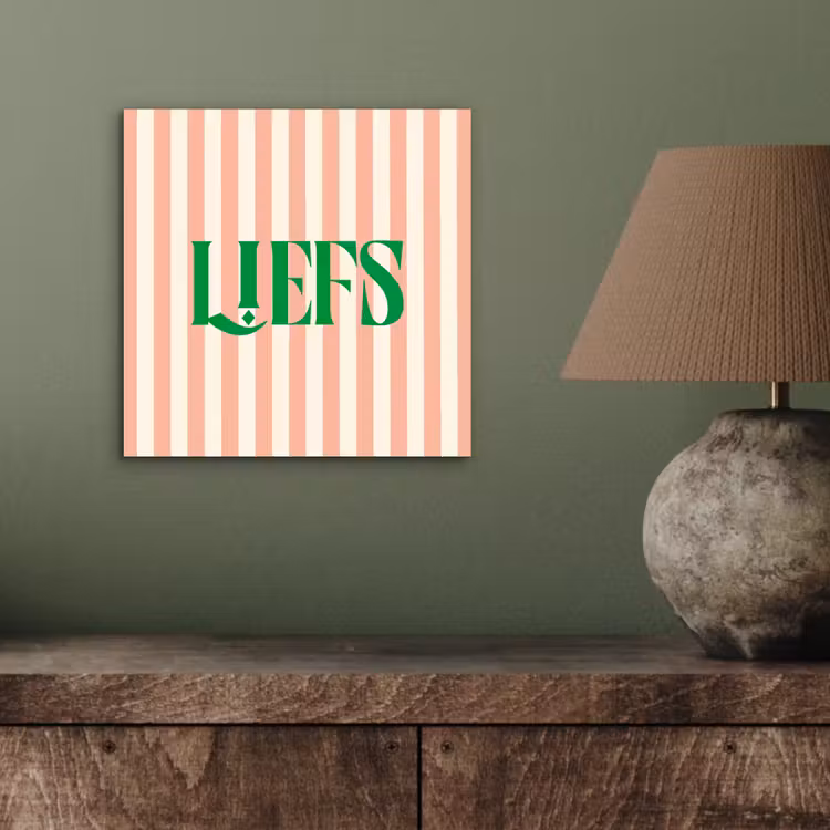 Zachtroze - Groen - Strepen - Liefs aluminium wit klein -sfeer2