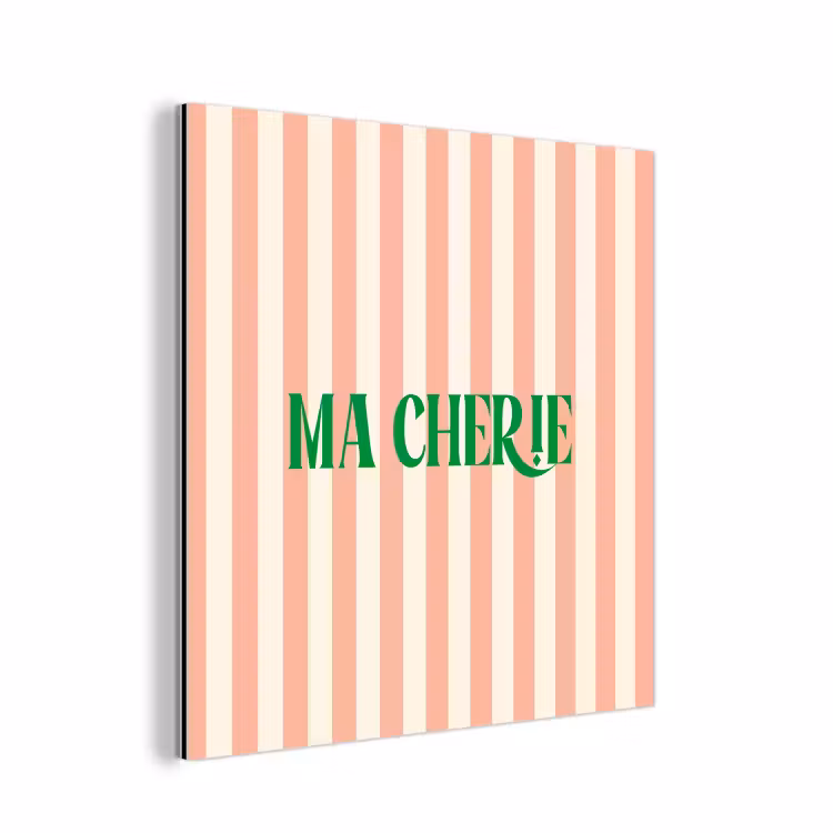 Zachtroze - Groen - Strepen - Ma Cherie aluminium wit klein -3d
