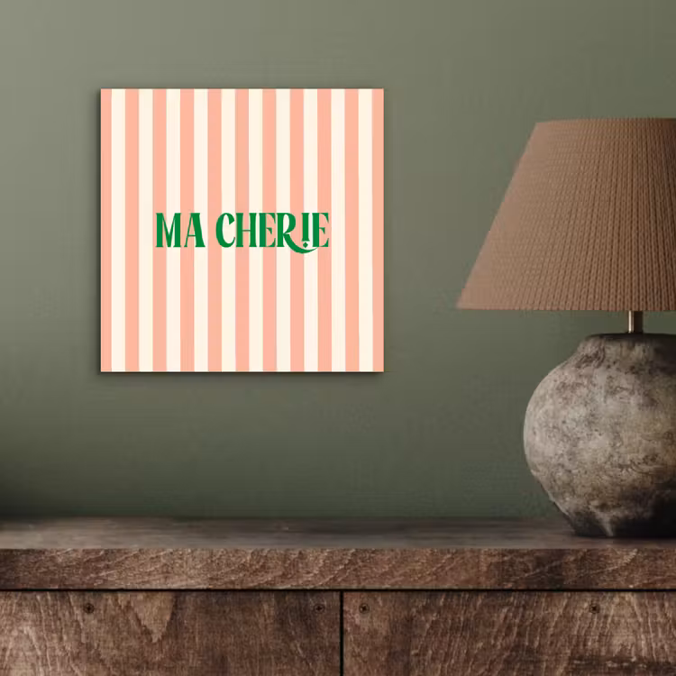Zachtroze - Groen - Strepen - Ma Cherie aluminium wit klein -sfeer2