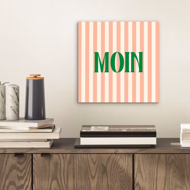 Zachtroze - Groen - Strepen - Moin aluminium wit klein -sfeer1