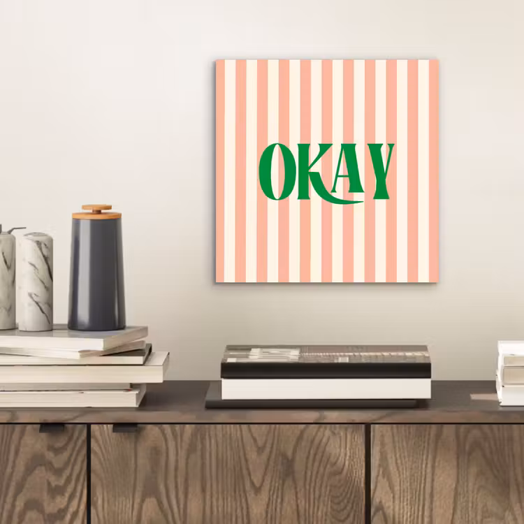 Zachtroze - Groen - Strepen - Okay aluminium wit klein -sfeer1