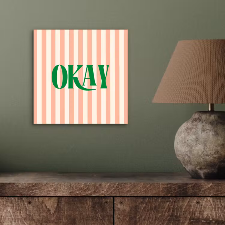 Zachtroze - Groen - Strepen - Okay aluminium wit klein -sfeer2