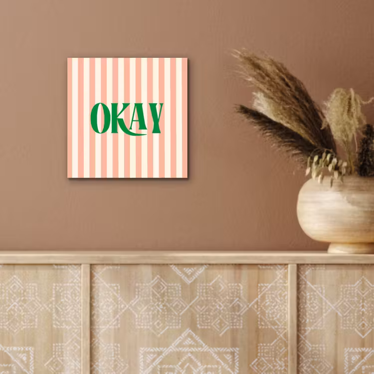 Zachtroze - Groen - Strepen - Okay aluminium wit klein -sfeer4