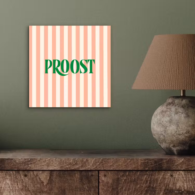 Zachtroze - Groen - Strepen - Proost aluminium wit klein -sfeer2