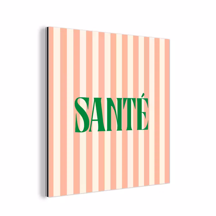 Zachtroze - Groen - Strepen - Santé aluminium wit klein -3d