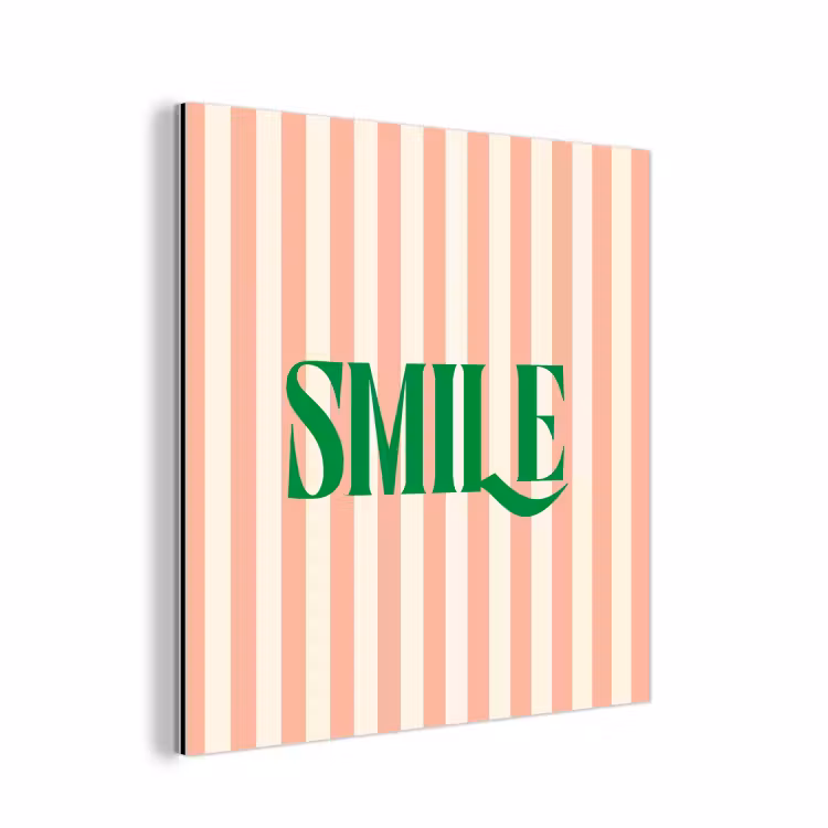 Zachtroze - Groen - Strepen - Smile aluminium wit klein -3d
