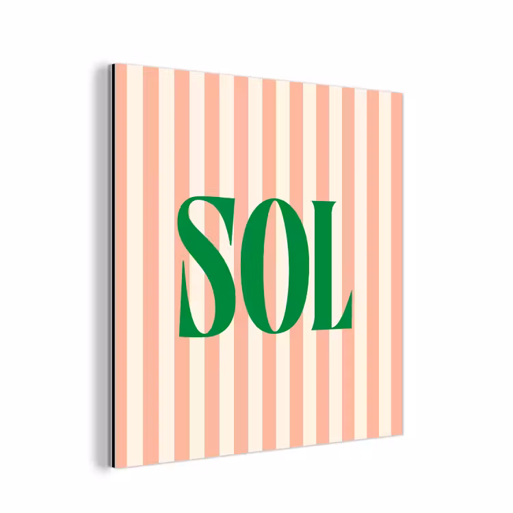 Zachtroze - Groen - Strepen - Sol aluminium wit klein -3d