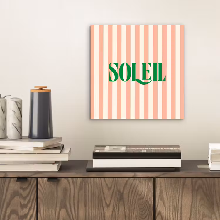 Zachtroze - Groen - Strepen - Soleil aluminium wit klein -sfeer1