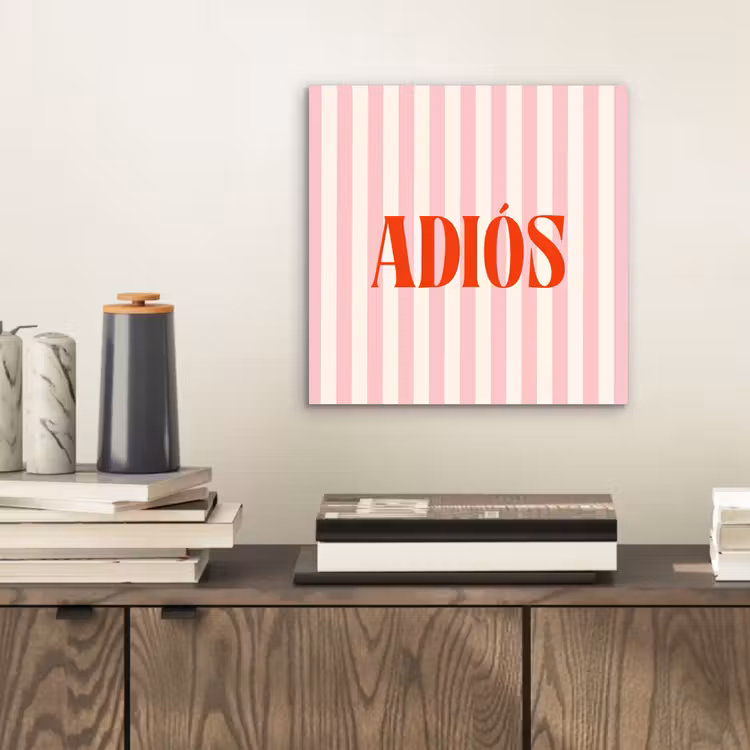 Zachtroze - Rood - Strepen - Adiós aluminium wit klein -sfeer1