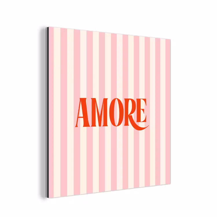 Zachtroze - Rood - Strepen - Amore aluminium wit klein -3d