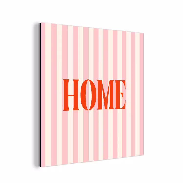 Zachtroze - Rood - Strepen - Home aluminium wit klein -3d