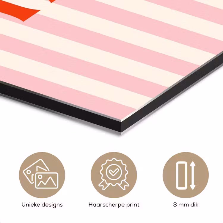 Zachtroze - Rood - Strepen - Home aluminium wit klein -closeup_NL