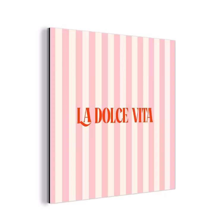 Zachtroze - Rood - Strepen - La Dolce Vita aluminium wit klein -3d