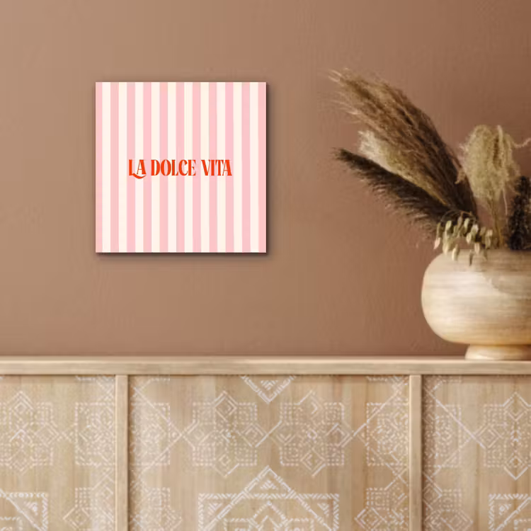 Zachtroze - Rood - Strepen - La Dolce Vita aluminium wit klein -sfeer4