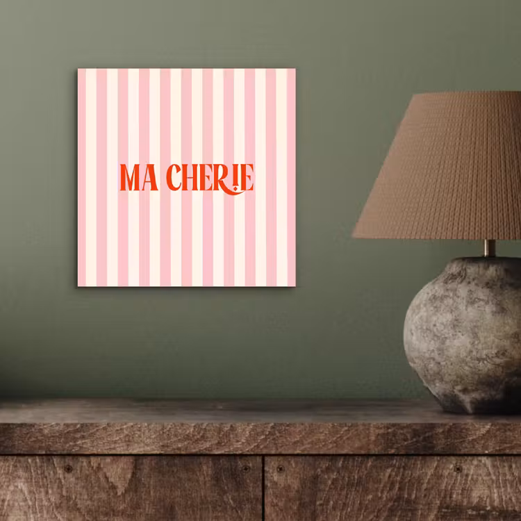 Zachtroze - Rood - Strepen - Ma Cherie aluminium wit klein -sfeer2