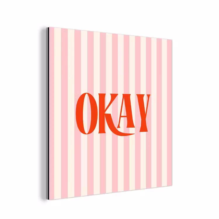 Zachtroze - Rood - Strepen - Okay aluminium wit klein -3d