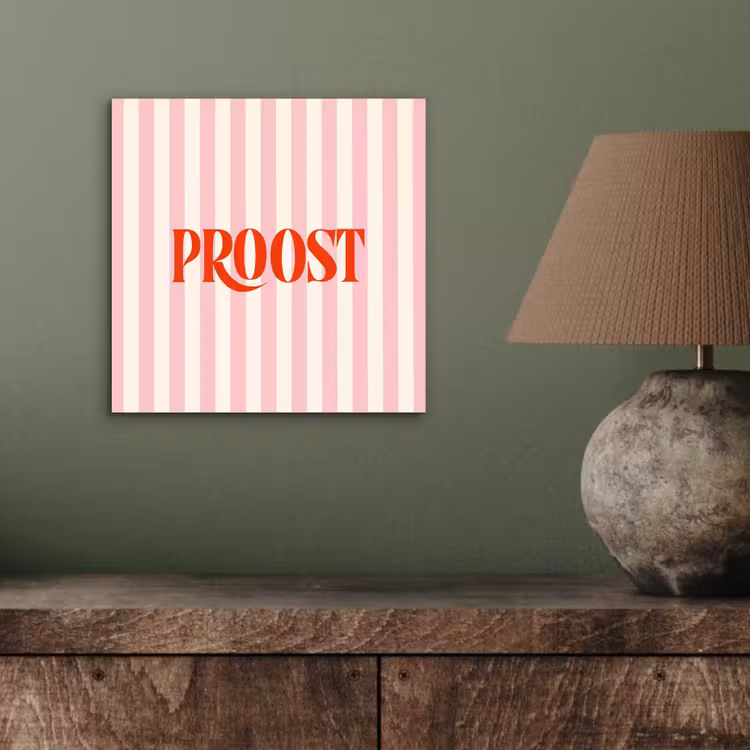 Zachtroze - Rood - Strepen - Proost aluminium wit klein -sfeer2