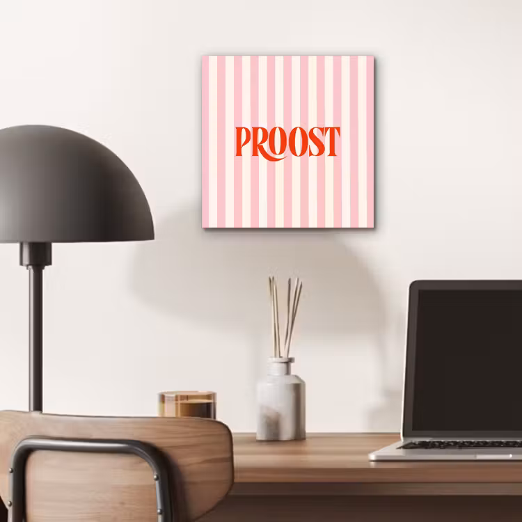 Zachtroze - Rood - Strepen - Proost aluminium wit klein -sfeer5