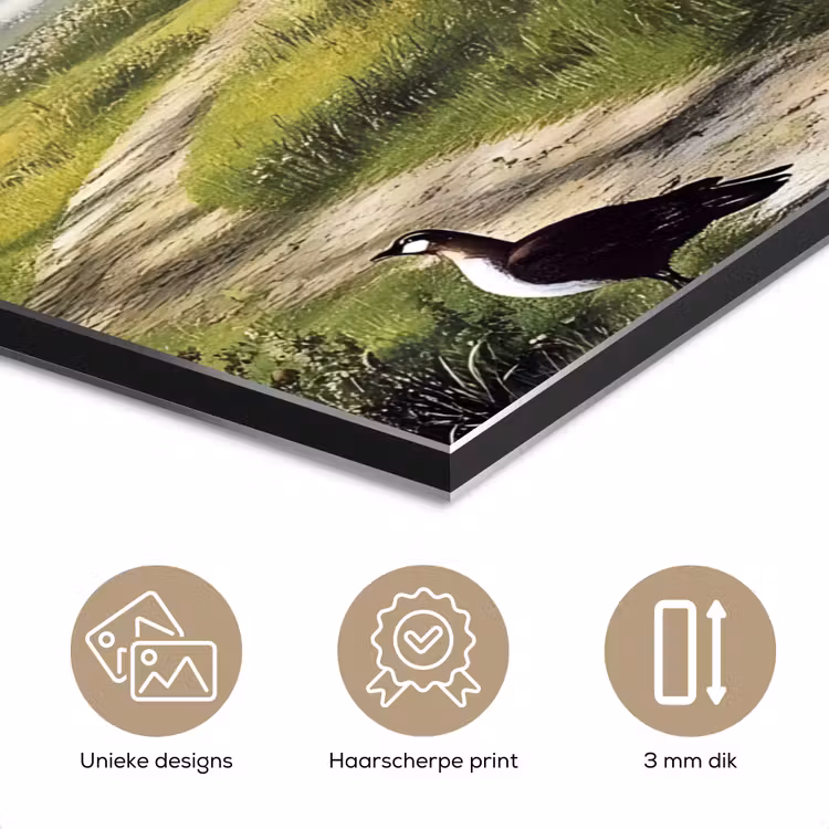 Zandpad - Groen landschap - Water aluminium wit klein -closeup_NL