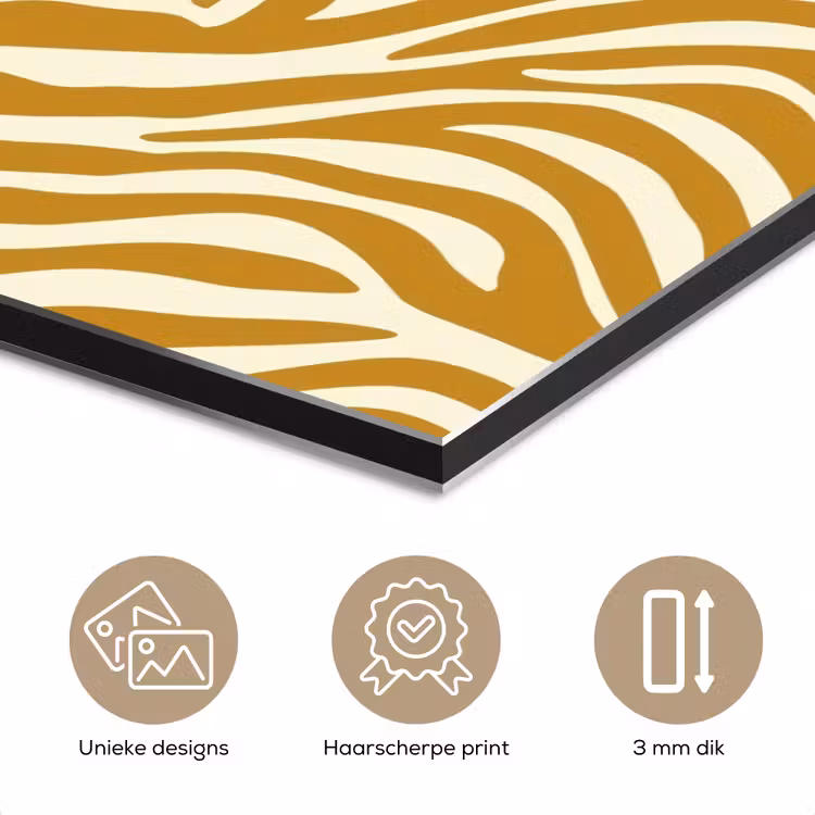 Zebra - Klassiek - Oker - Geel aluminium wit klein 46 -closeup_NL