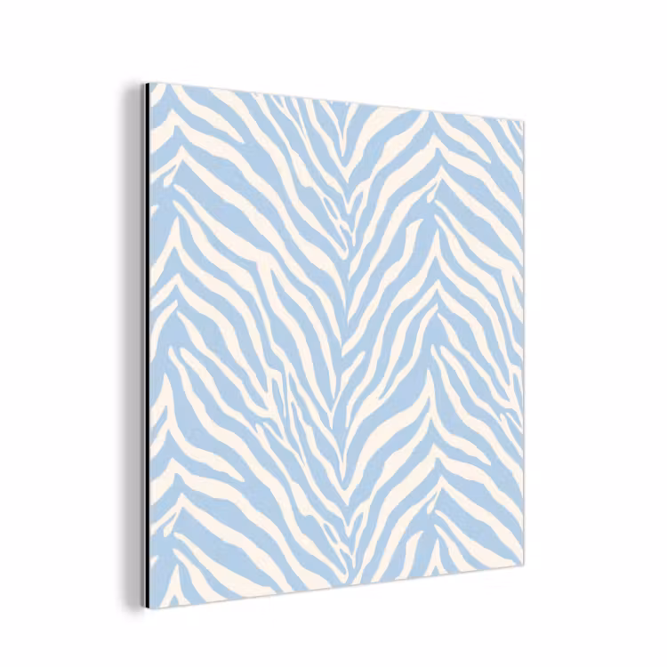 Zebra - Motief - Blauw - Wit aluminium wit klein 46 -3d