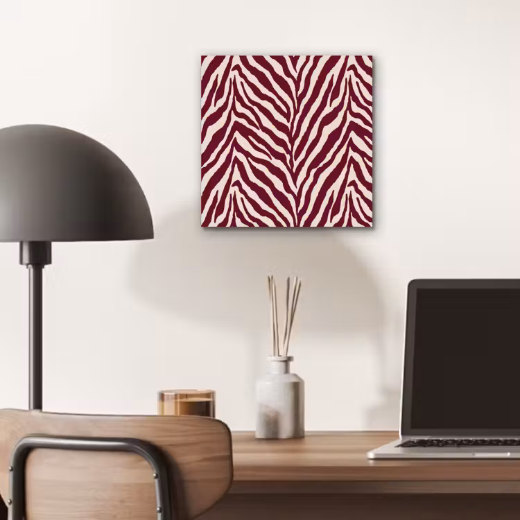 Zebra - Motief - Bordeaux - Rood aluminium wit klein 46 -sfeer5