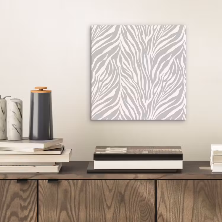 Zebra - Motief - Grijs aluminium wit klein 46 -sfeer1
