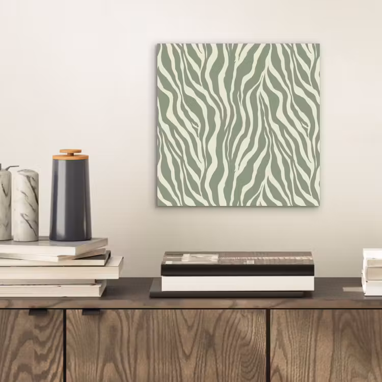 Zebra - Motief - Groen aluminium wit klein 46 -sfeer1