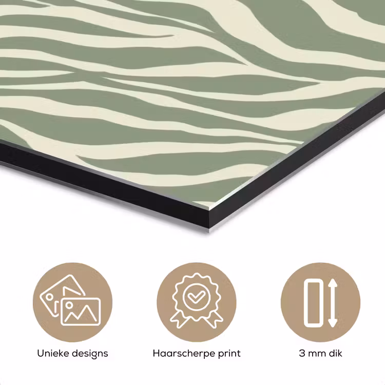 Zebra - Motief - Groen aluminium wit klein 46 -closeup_NL