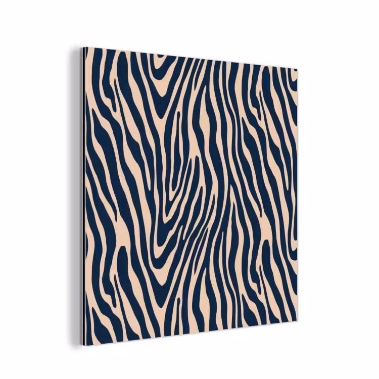 Zebra - Patroon - Blauw - Beige aluminium wit klein 46 -3d